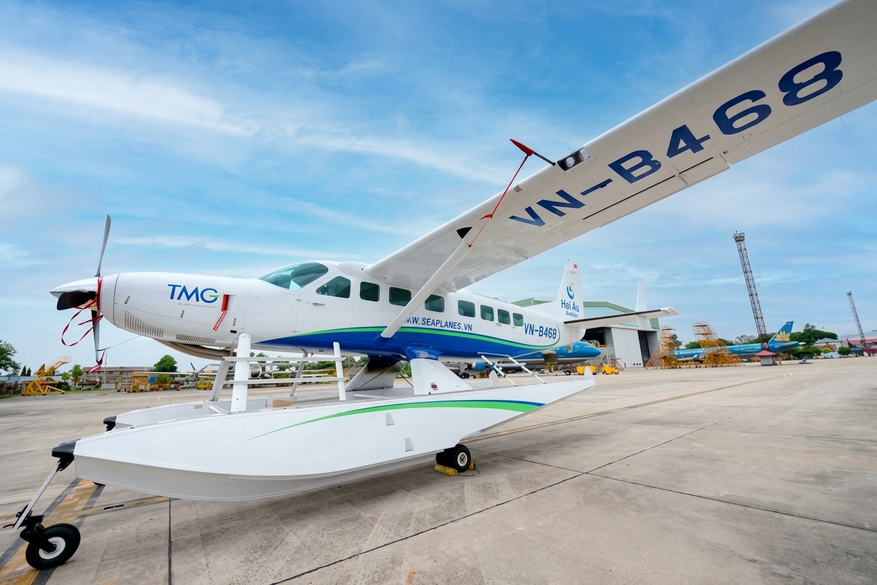 Hai Au Aviation seaplane on the apron